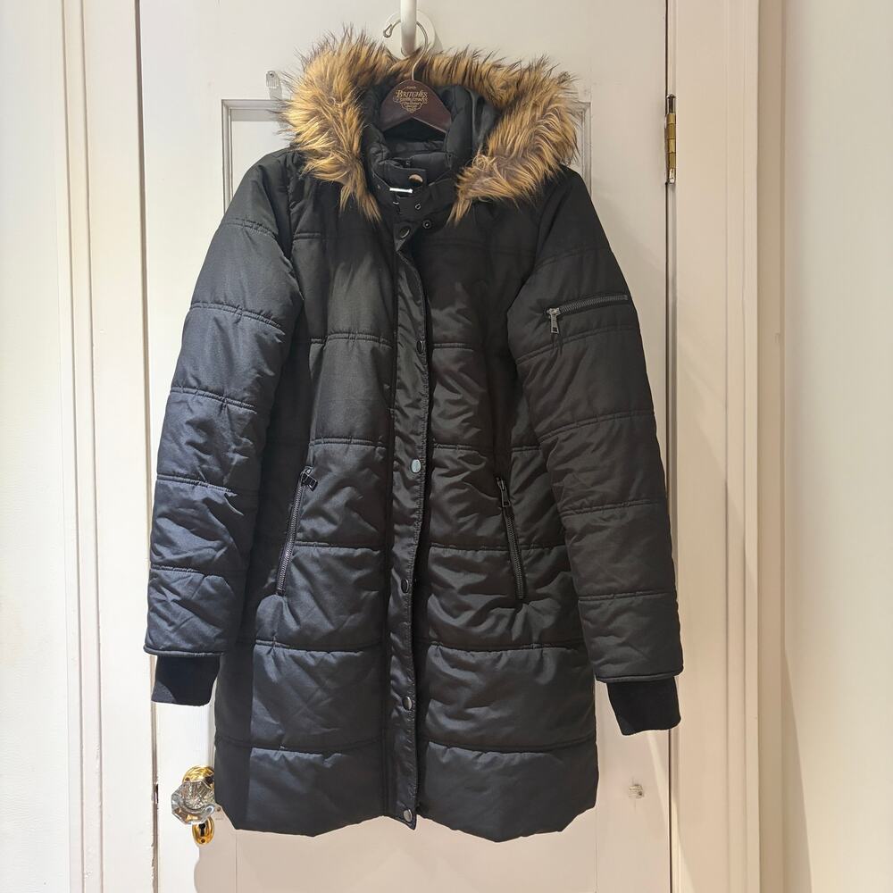 Maralyn & Me Hooded Parka Black Size Large - Picture 7 of 8